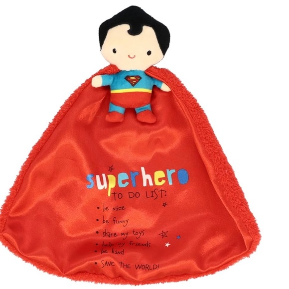 👶🏼Babies 1st SuperHero DC Comics Superman Lovely Blanky  Security Blanket - Picture 5 of 11